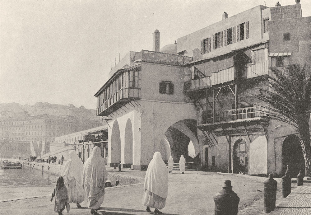 ALGERIA. Algiers (Alger) . Quai de Marine 1895 old antique print picture